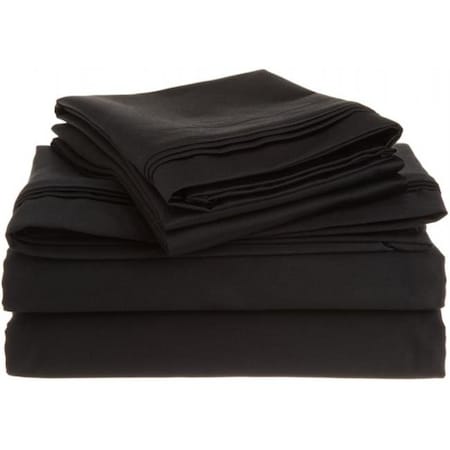 Superior  Egyptian Cotton 1500 Thread Count Solid Sheet Set  Full-Black 1500FLSH SLBK